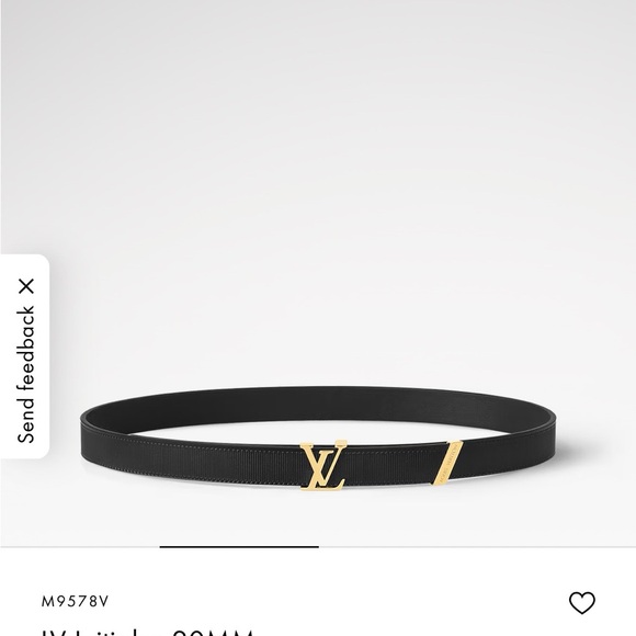 Louis Vuitton Black Belt with Gold LV Logo - Picture 5 of 6
